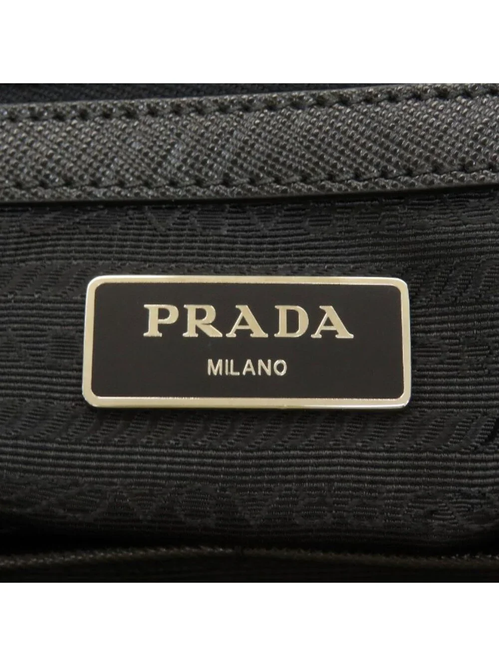 Prada Plaid 2-Way Tote Bag Nylon